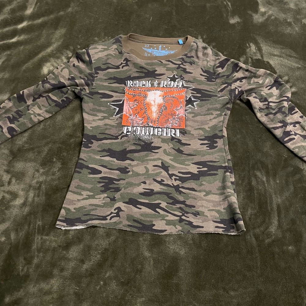 Rock & Roll Cowgirl Camouflage Long Sleeve Tee